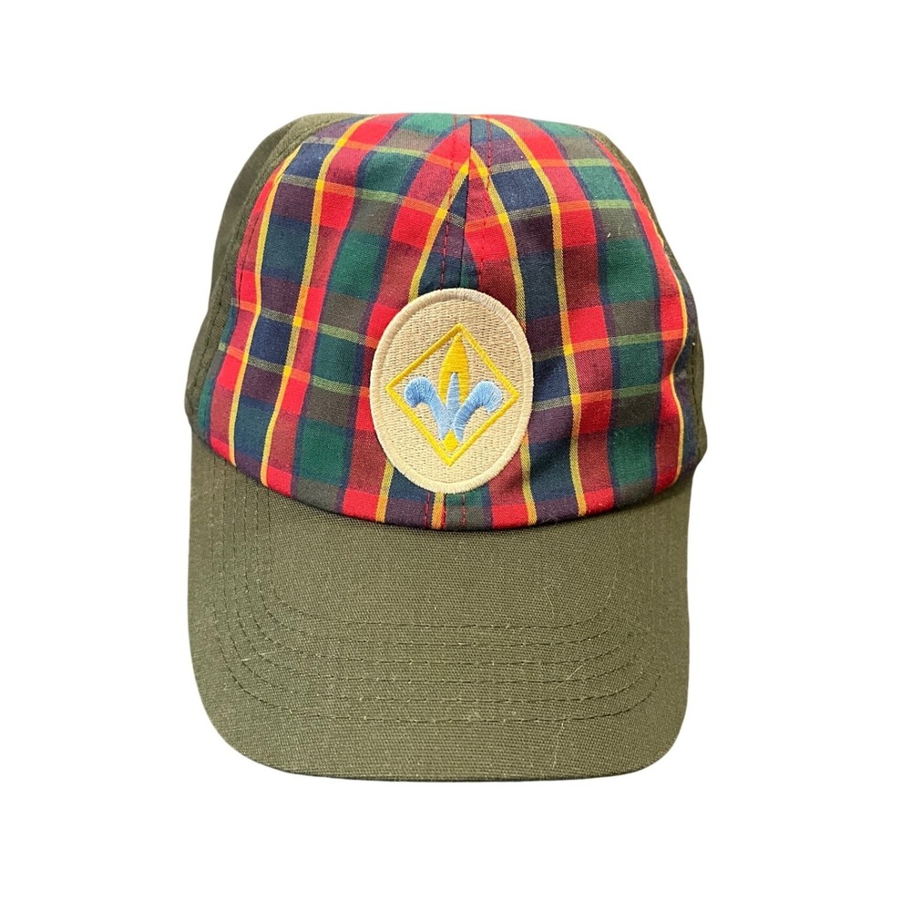 Boy Scouts Of America Webelo Strapback Hat Green M/L Plaid Web Twill Uniform Cap